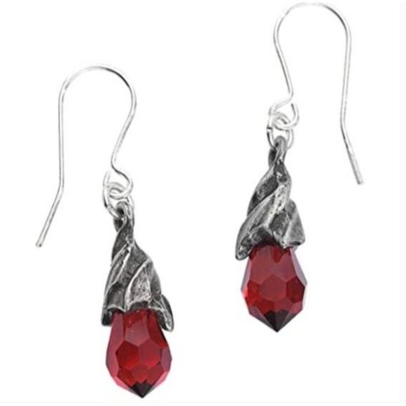 Empyrean Tear Earrings – Alchemy Gothic Crystal Drop w/ Pewter Mount – 3 Colors - Picture 8 of 8
